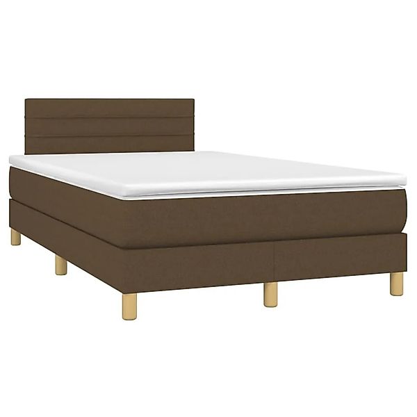 vidaXL Boxspringbett mit Matratze & LED Dunkelbraun 120x200 cm Stoff 313378 günstig online kaufen
