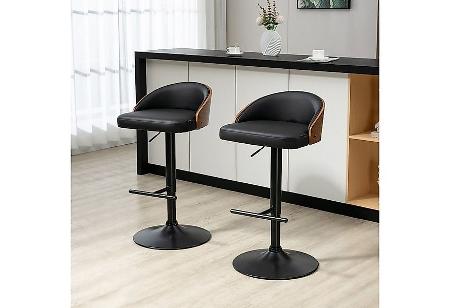 HOMCOM Barhocker Barstühle mit Fußstütze (Drehstühle, 2 St., Küchenstühle), günstig online kaufen