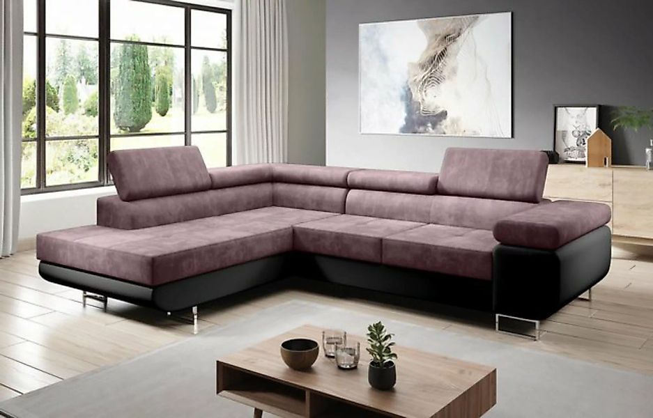 Furnix Ecksofa Zante Eckcouch L-Form Sofa mit Schlaffunktion Eco-Leder-Kusc günstig online kaufen