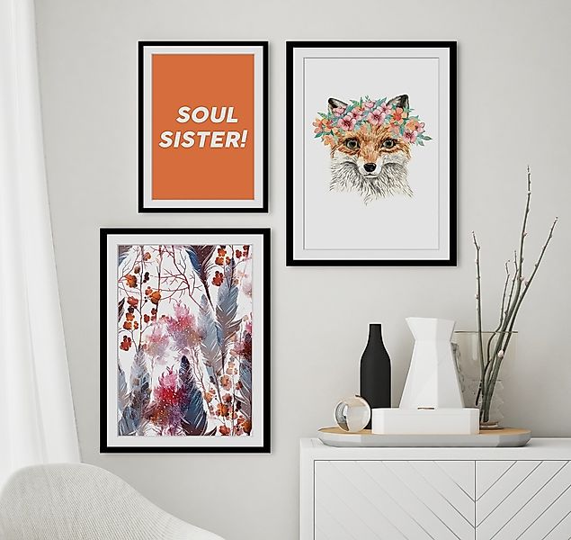 queence Bild »Ida«, Federn-Blumen-Pflanzen-Blumenbilder-Kunst-Pflanzenbilde günstig online kaufen