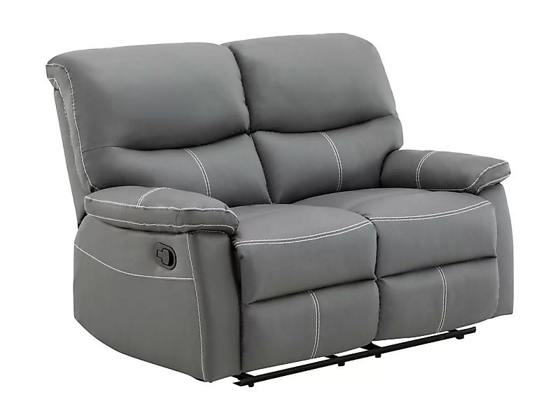 Relaxsofa 2-Sitzer - Kunstleder - Grau - CANBY günstig online kaufen