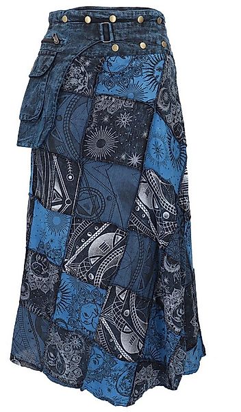 Guru-Shop Minirock Wickelrock, langer Rock mit Druckknöpfen, Boho.. alterna günstig online kaufen