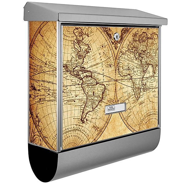 Banjado Briefkasten Edelstahl 38x39x12cm Mit Zeitungsfach Inkl. Montagemate günstig online kaufen