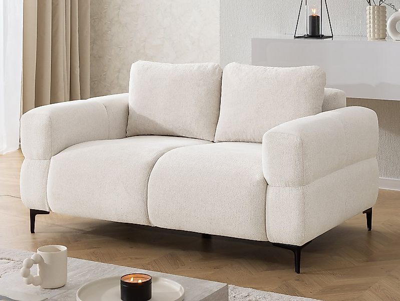 S-Style Möbel 2-Sitzer Sofa Cardea in Bubble-Optik aus weichem Strukturstof günstig online kaufen