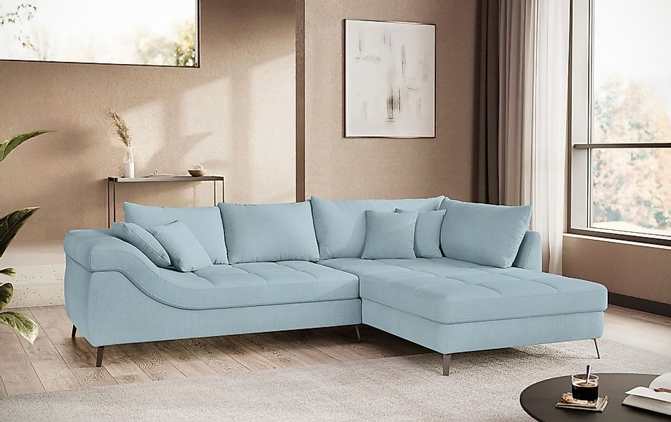 Mr. Couch Ecksofa "Portofino L-Form", 4 Bezugsqualitäten, 13,5 cm hohe Meta günstig online kaufen