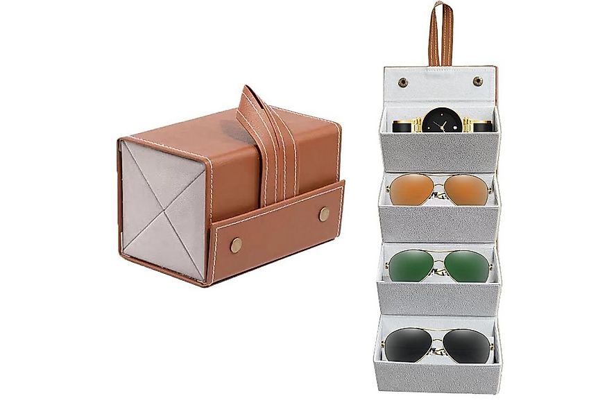 Mutig Brillenetui Aufbewahrungsbox Faltbarer 4-fach Brillenaufbewahrungsbox günstig online kaufen