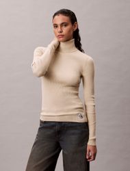 Calvin Klein Jeans Rollkragenpullover Rippstrick, figurbetonte günstig online kaufen
