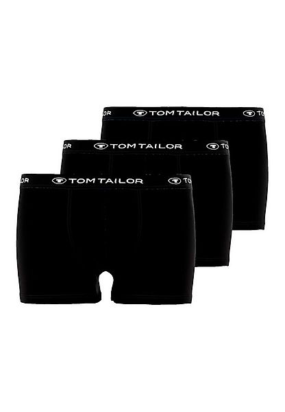 TOM TAILOR Boxershorts Buffer (3er Pack) weich, bequem, basic, eng, Logobun günstig online kaufen
