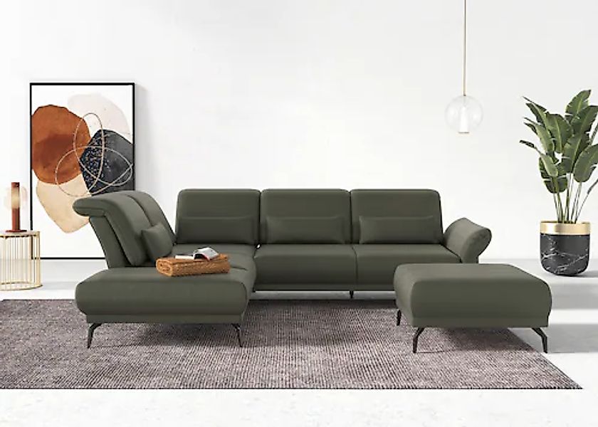 Home affaire Ecksofa »Coco L-Form« Sitztiefen-, Arm- und Kopfteilverstellun günstig online kaufen