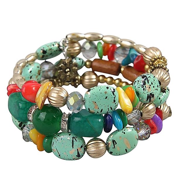 KARMA Armband Damenarmband mehrreihig Türkis, Grün günstig online kaufen