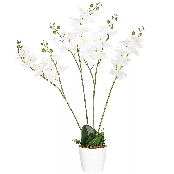 HOMCOM Künstliche Pflanze  Künstliche Orchidee im Topf, Kunstblumen, 75 cm, günstig online kaufen