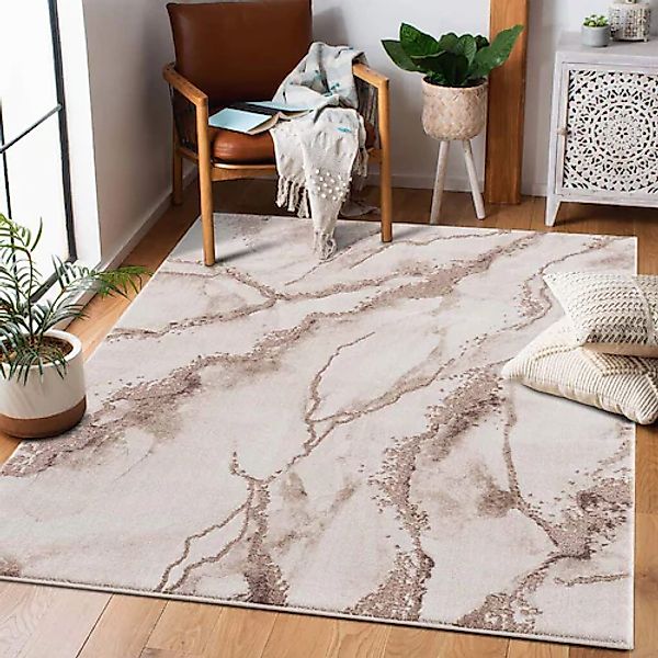 Carpet City Teppich »Chic« rechteckig 11 mm Höhe Kurzflor, Abstrakt, Marmor günstig online kaufen