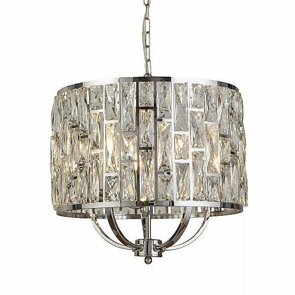 Hängeleuchte Bijou mit Kristallglasschirm, Ø 44 cm, chrom günstig online kaufen