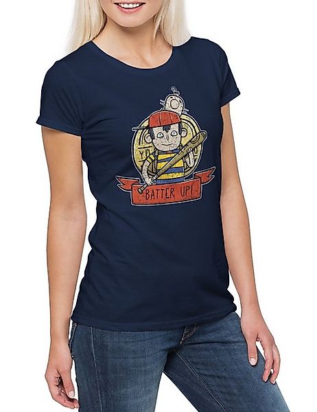 Urban Backwoods Print-Shirt Batter Up Damen T-Shirt Earthbound Mother Gamer günstig online kaufen
