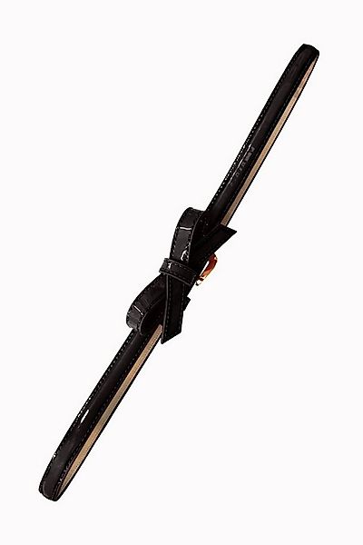Banned Taillengürtel Vintage Gold Rush Schwarz Retro Lack Gürtel mit Schlei günstig online kaufen