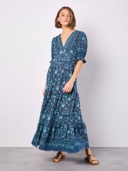 Apricot Druckkleid Sarasa Sommerkleid, mit Blumenmuster günstig online kaufen