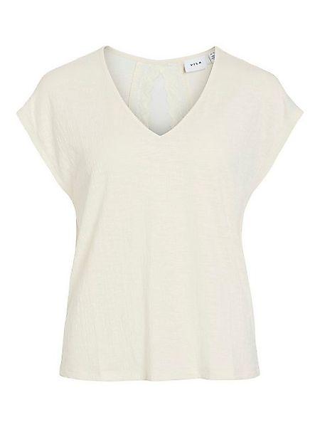 Vila T-Shirt Legere Shirt Bluse mit Spitzen Details V-Ausschnitt VISYMA V-N günstig online kaufen