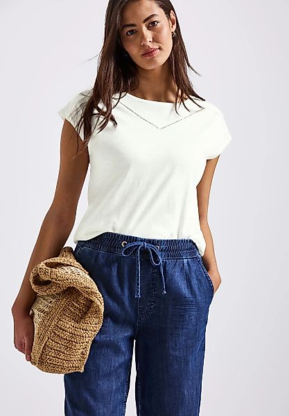 STREET ONE T-Shirt, mit Materialmix günstig online kaufen