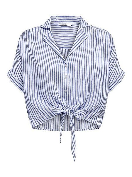 ONLY Blusenshirt Bluse verkürzt Halbarm Knoten-Detail 7674 in Blau günstig online kaufen