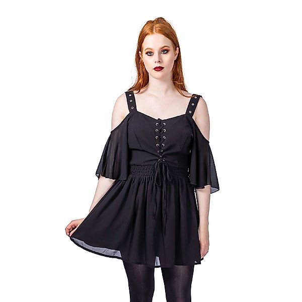Poizen Industries Minikleid Catastrophe Schulterfrei Gothic günstig online kaufen