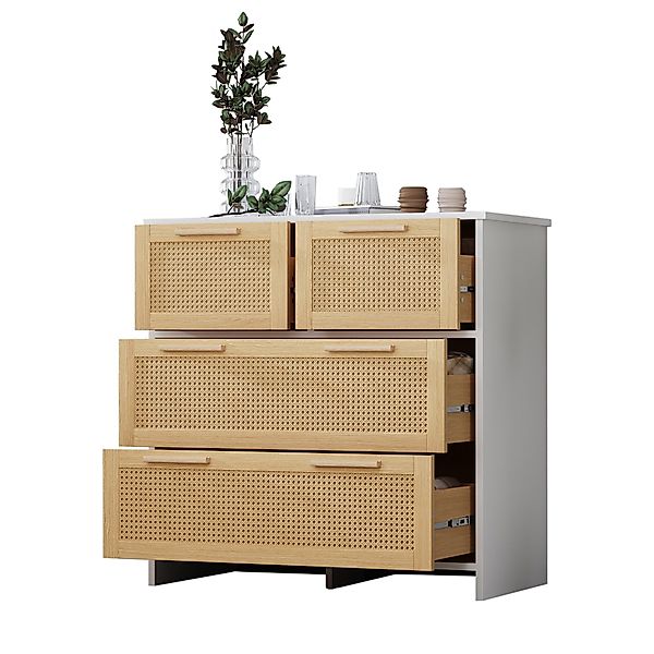 OKWISH Sideboard Rattanschrank (Sideboard mit 4-Schubladen günstig online kaufen