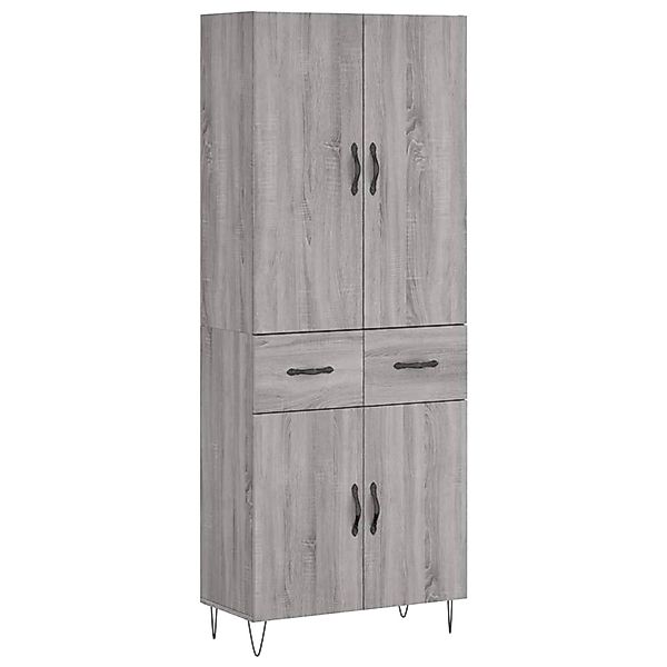 vidaXL Highboard Grau Sonoma 69,5x34x180 cm Holzwerkstoff 3198183 günstig online kaufen
