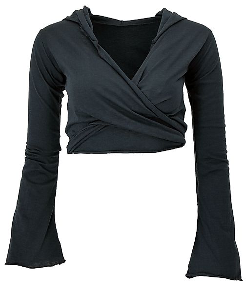 Guru-Shop Longsleeve Wickeltop, Yogatop, Langarmshirt mit.. günstig online kaufen
