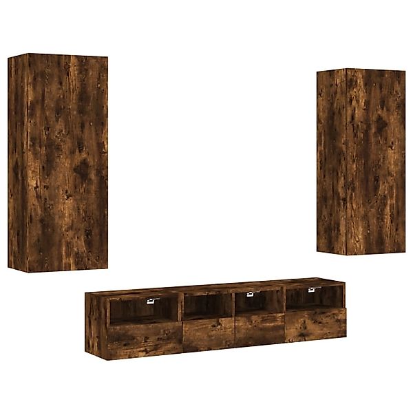 vidaXL 5-Tlg Wohnwand Räuchereiche Holzwerkstoff 3216543 günstig online kaufen