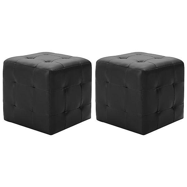 vidaXL Polsterhocker Pouf 2 Stk. Schwarz günstig online kaufen