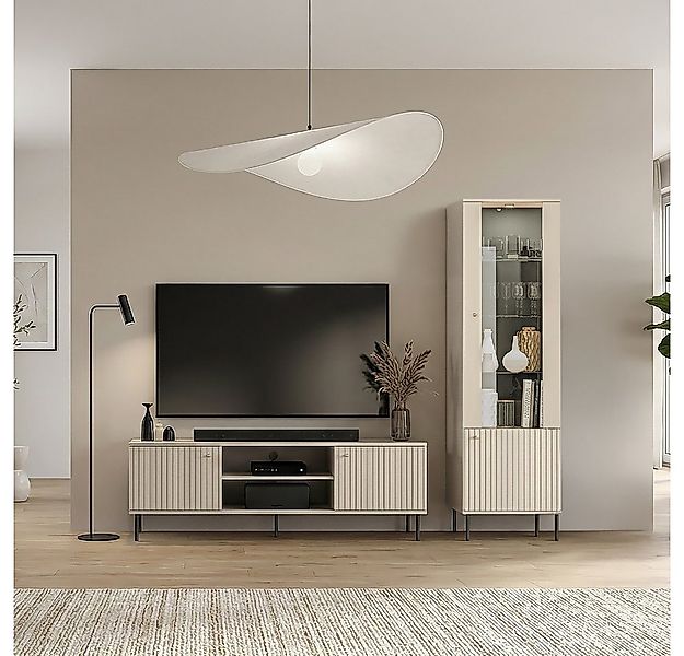 Lomadox Wohnzimmer-Set SALOU-131, (Mega-Spar-Set, 2-St., Vitrine Lowboard), günstig online kaufen