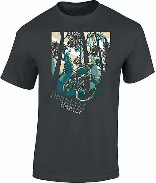 Baddery Print-Shirt Fahrrad T-Shirt: "Downhill Maniac 2", hochwertiger Sieb günstig online kaufen