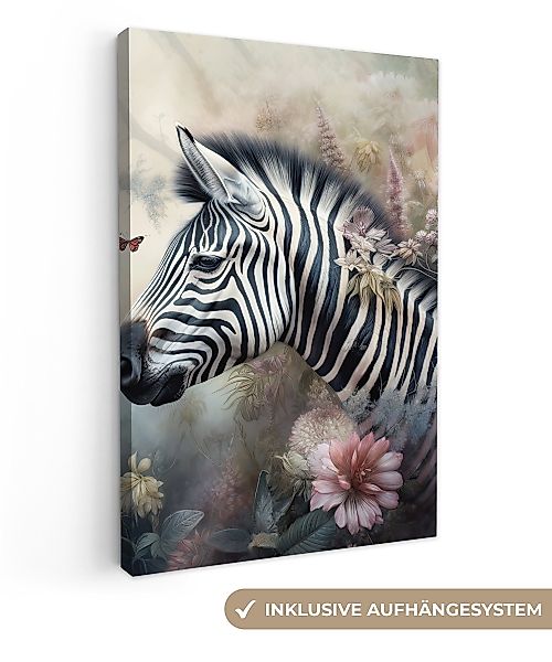 OneMillionCanvasses® Leinwandbild Zebra - Wilde Tiere günstig online kaufen