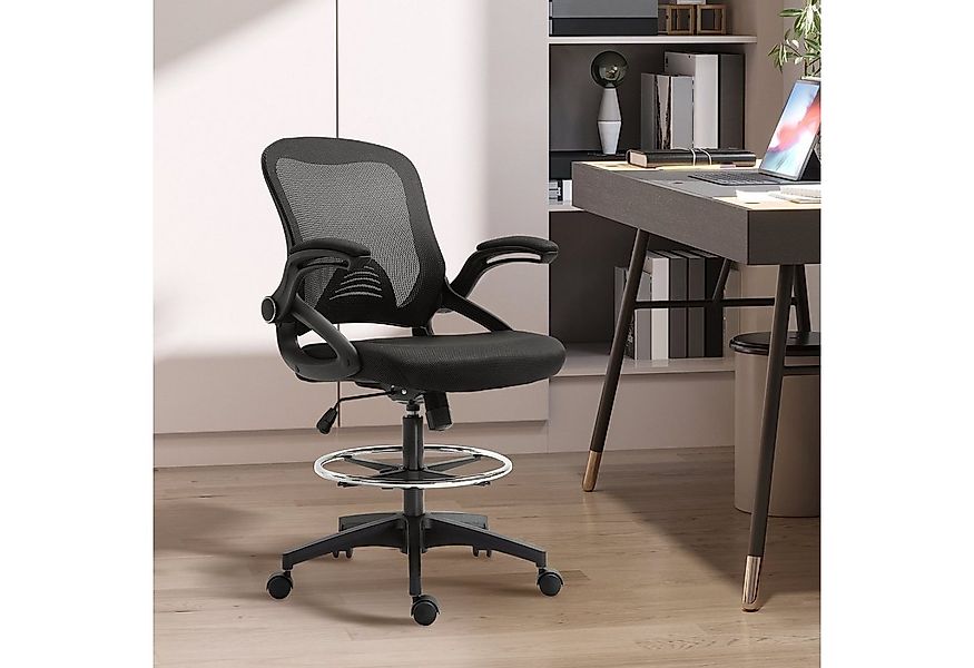 Vinsetto Schreibtischstuhl Mesh Zeichenstuhl, Ergonomischer Bürostuhl mit R günstig online kaufen