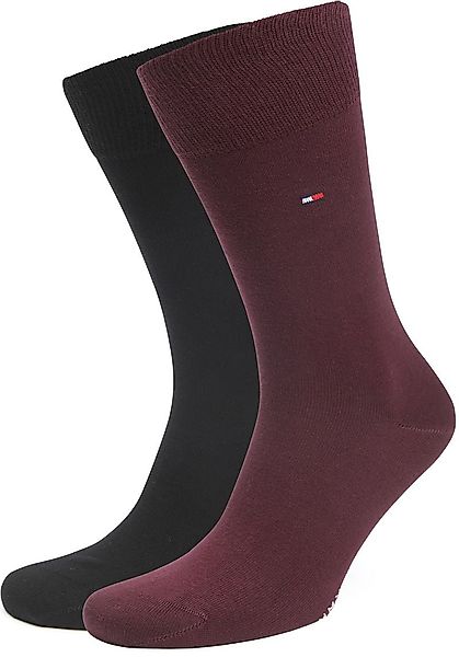 Tommy Hilfiger Classic 2-Pack Socken Burgundy Schwarz - Größe 39-42 günstig online kaufen