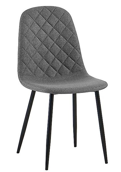 Polsterstuhl 4er Set Gestell Metall schwarz / Grau günstig online kaufen