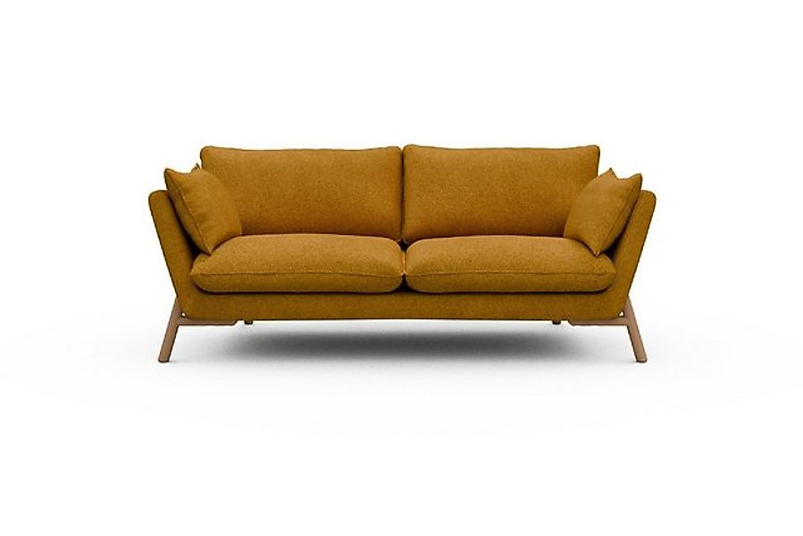 moebelfaktor Sofa Emil 2-Sitzer Beinfarbe Eiche Natur, schräg gestellte Arm günstig online kaufen