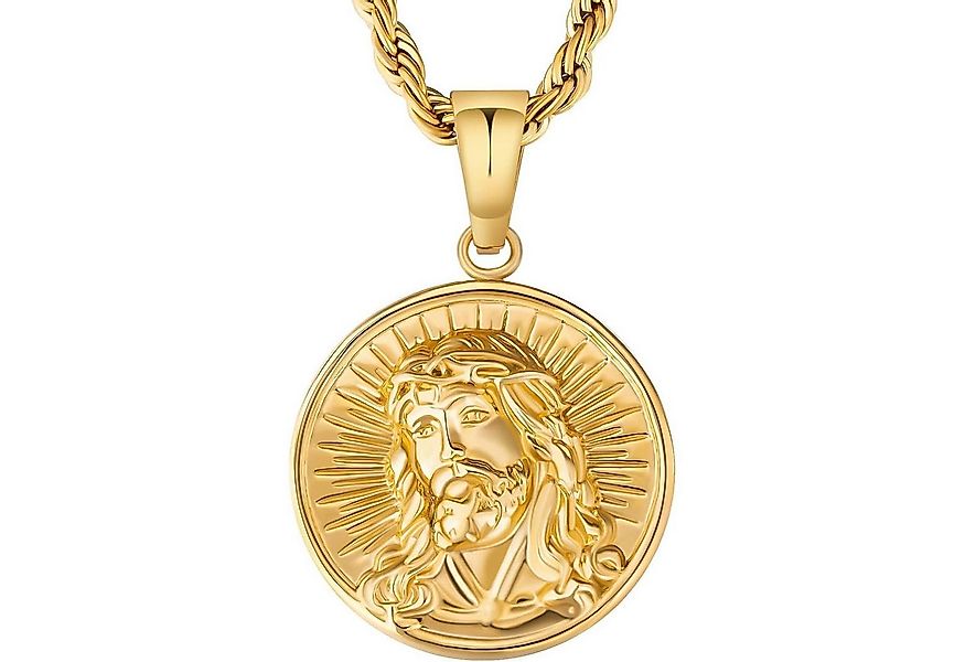 LuxusKollektion Kette und Anhänger Set Herren Kette Jesus Goldkette Münze A günstig online kaufen