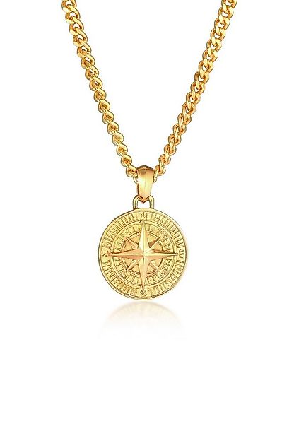 Kuzzoi Kette mit Anhänger Herren Panzerkette Kompass Maritim 925er Silber, günstig online kaufen