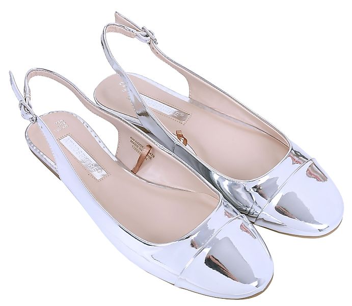 Sarcia.eu Silberfarbene, glänzende Ballerinas leicht weiche günstig online kaufen
