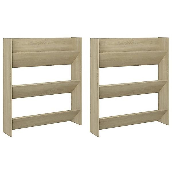 furnicato Hängeschuhschrank Wand-Schuhschränke 2 Stk. Sonoma-Eiche 80x18x90 günstig online kaufen