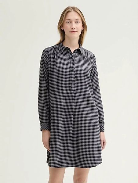 TOM TAILOR Sommerkleid Flanellkleid mit Karomuster mit langen Ärmeln mit Tu günstig online kaufen