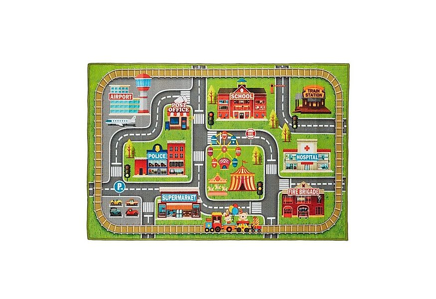 relaxdays Spielmatte Spielteppich Straße Kleinstadt günstig online kaufen
