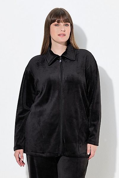 Ulla Popken Sweatjacke Homewear-Jacke Nicki Stehkragen kuschelweich günstig online kaufen