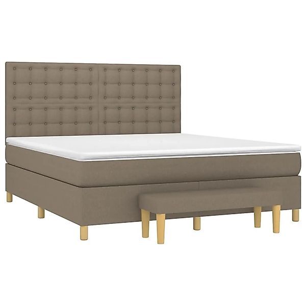 vidaXL Boxspringbett mit Matratze Taupe 160x200 cm Stoff 3137489 günstig online kaufen