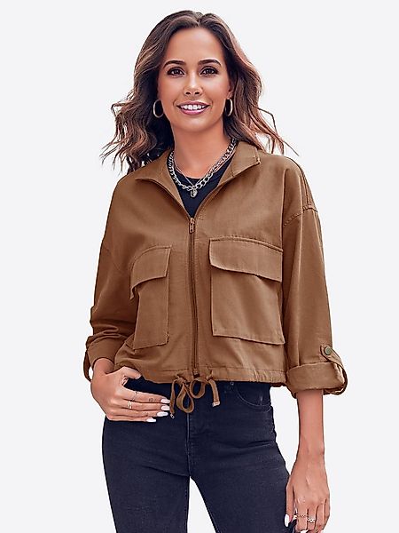 Imily Bela Kurzjacke Lässige Militärjacke mit Reißverschluss (Packung, 1-St günstig online kaufen