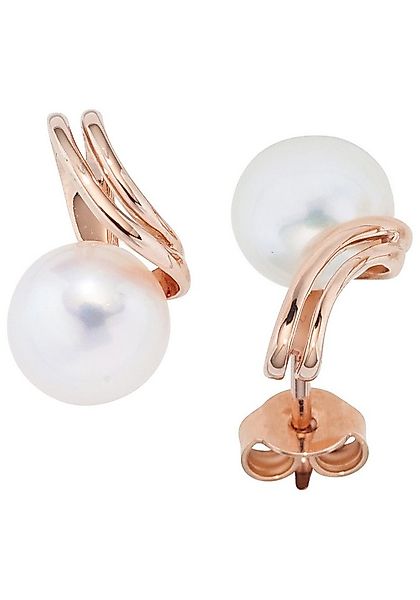 JOBO Perlenohrringe, 585 Roségold mit Süßwasser-Zuchtperlen günstig online kaufen