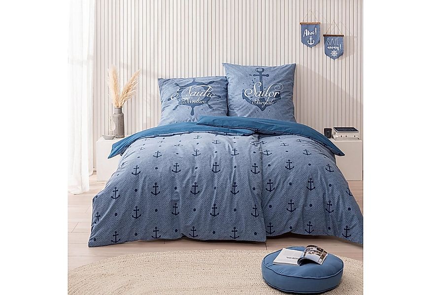 MTOnlinehandel Bettwäsche Sailor Fairytale 135x200cm 100% Baumwolle, weich günstig online kaufen