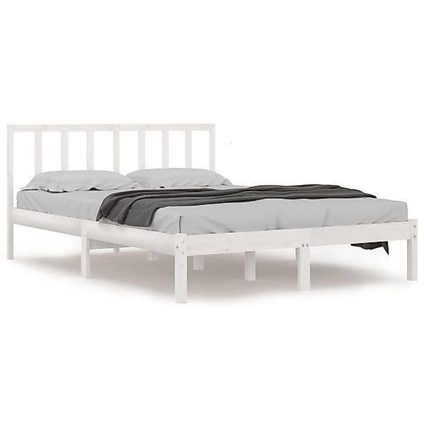 Vidaxl Massivholzbett Weiß Kiefer 120x190 Cm 4ft Small Double günstig online kaufen
