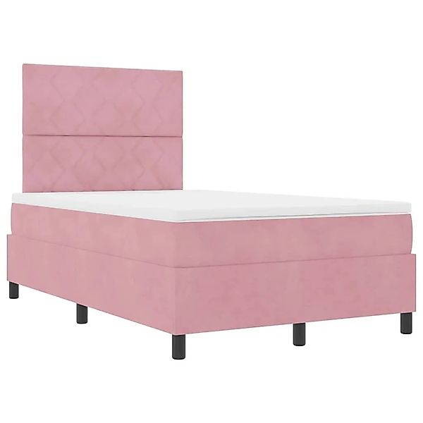 vidaXL LED Boxspringbett mit Matratze Rosa 120 x 190 cm Stoff 3343369 günstig online kaufen