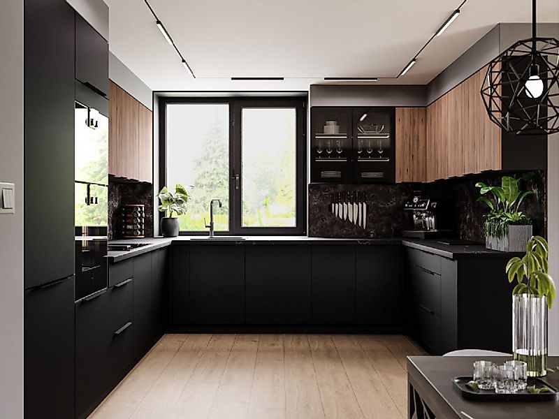 ROYAL24_MARKT Winkelküche K71-G340 - Elegante Küchenfronten günstig online kaufen